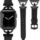 Wearlizer Leather Band Compatible with Apple Watch Bands Women 41mm 40mm 38mm 49mm 46mm 45mm 44mm 42mm, Fancy Dressy Strap for iWatch Series 11 10 9 8 7 6 5 4 3 SE/Ultra 3 2 1