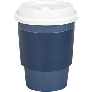 AimFun 50 Sets Dusty Blue Disposable Coffee Cups with Lids and Sleeves Navy Blue 12oz Hot Cold Paper To Go Drinking Cup for Cafe Birthday Wedding Baby Shower Party Supplies