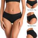 OLIKEME Cotton Underwear for Women Mid-High Waisted Lace Band Lady Panties No Show Breathable Hipster Briefs 6Pack (M)