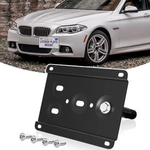 License Plate Holder Front License Plate Bracket No Drill Tow Hook Mount Anti-Theft License Plate Frame Compatible with BMW M2 2016-2022, BMW M5 2017-2023