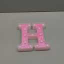 Pooqla LED Marquee Letter Lights, Light Up Pink Letters Glitter Alphabet Letter Sign Battery Powered for Night Light Birthday Party Wedding Girls Gifts Home Bar Christmas Decoration, Pink H