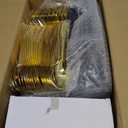 Festiva 350Pcs Clear Plastic Plates with Gold rim - Clear Gold Disposable Dinnerware for 50 Guests includeSquare Plastic Plates/Cups/Cutlery/Napkins Perfect for New Year Party&Wedding &Xmas