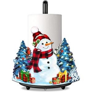 Winter Decorations Snowman Decor Indoor, Christmas Kitchen & Bathroom Decor Decorations for Home - Snowman Winter Xmas Paper Towel Holder Stand Accessories