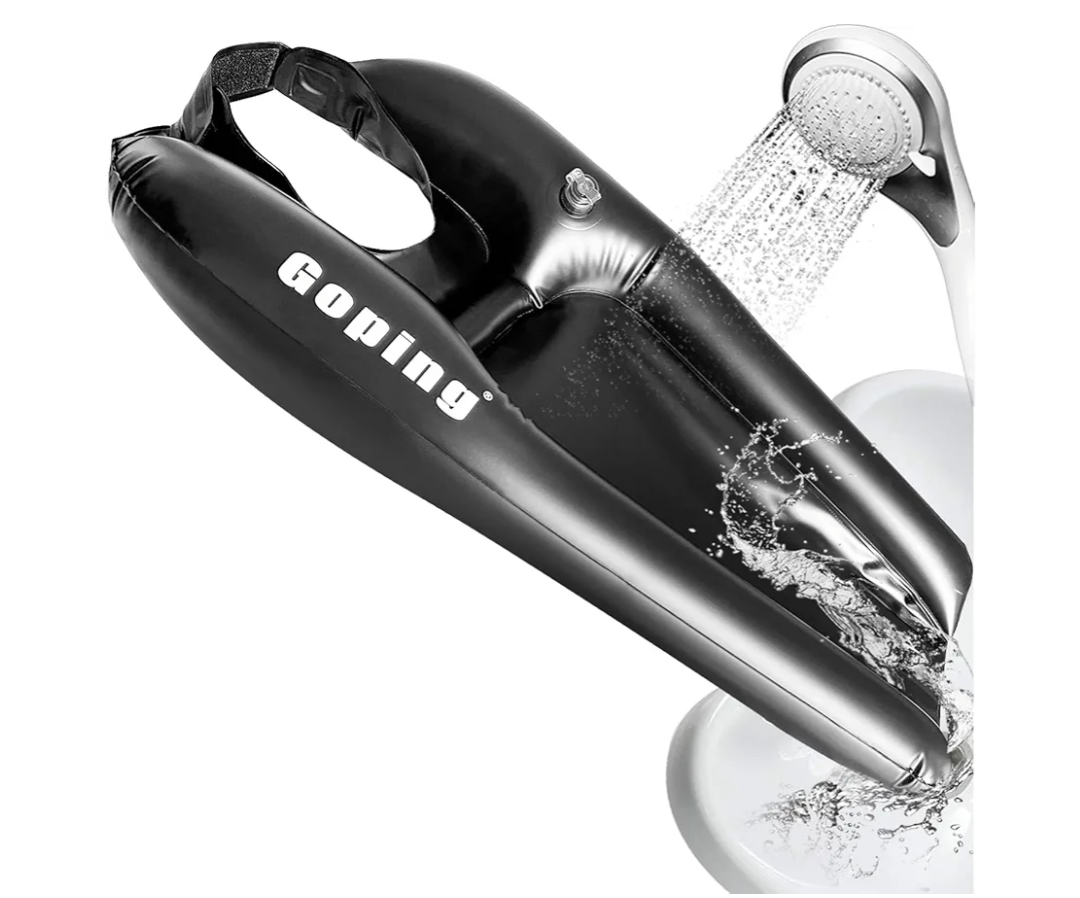 Hair Washing Basin Strap Adjustable Splash-Proof Inflatable Hair Washing Sink for Bedridden Portable Wheelchair Shampoo Bowls for Handicapped