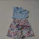 Kucnuzki Little Toddler Girl Clothes Off Shoulder Tank Top Ruffle Halter Shirt Floral Shorts 2 Piece Set Summer Outfits 2-3y