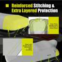 YSPACE Pontoon Boat Cover 16-18 ft, 1200D Waterproof Marine Grade Cover with 12 Straps, UV Resistant, Fade-Resistant Fabric, Windproof, Reflective Strips, Fits Up to 96" Beam, Includes Storage Bag
