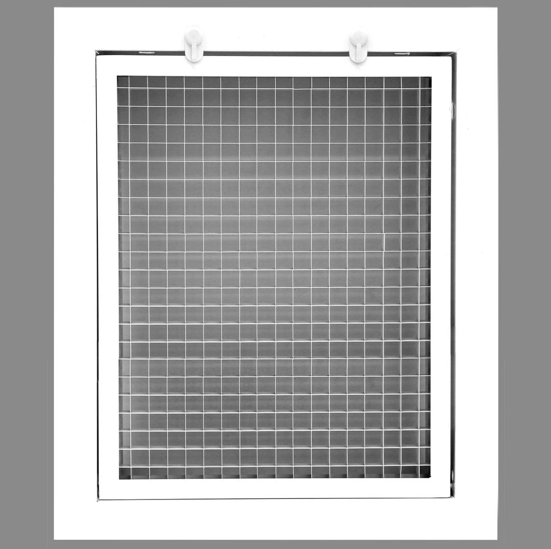 HVAC Premium 26" x 14" Cube Core Eggcrate Return Air Filter Grille for 1" Filter - Aluminum - White [Outer Dimensions: 28.5" x 16.5]