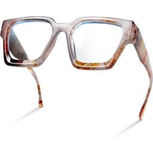 livho Oversized Eyewear Frame for Woman and Men - Rectangle Fashion Glasses for Computer, Chic Preppy Frame