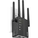 12880 Sq.Ft WiFi Extender Signal Booster, 1200Mbps WiFi Repeater, 105-Device Support, Simple Install, WiFi Extender with Wide Compatibility