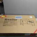 Bestier 42 L Gaming Desk,Computer Desk with Power Outlets, LED Lights, Reversible Corner Desk with 4-Tier Shelves,Cup Holder & Hook Black Marble