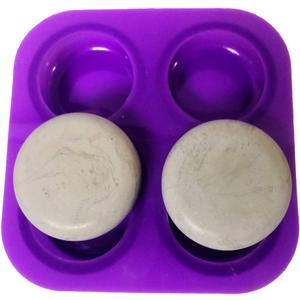 4 Cavities Silione Mandala Round Urchin Mold for Making Cement or Gypsum Stones for Mandala Dot Painting (1 Round Mold 4 Cavities)
