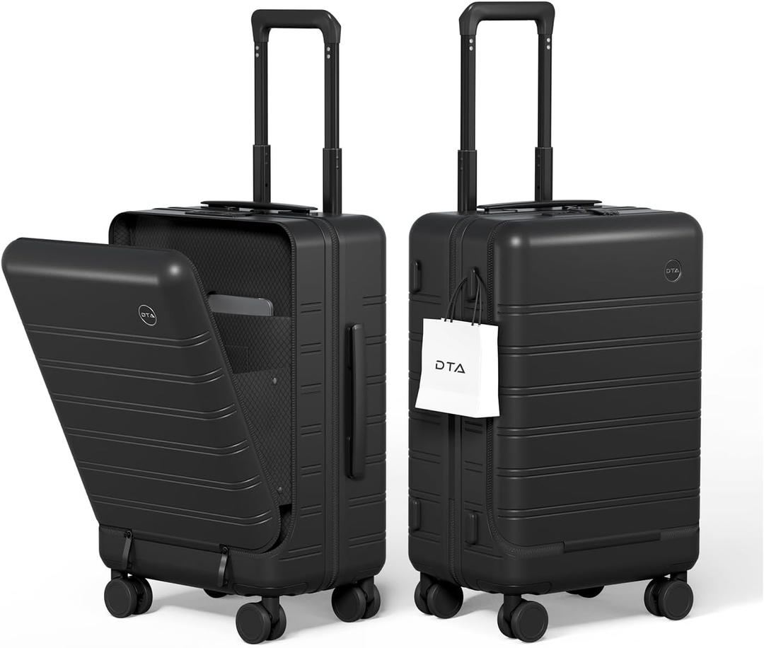 Top Opening PC Hard Shell Suitcase, 20-inch International Carry On Luggage with TSA Lock, 360 Silent Spinner Wheels, Lightweight - Ideal for Business Travel Suitcase (Black, Carry-On 20-Inch)
