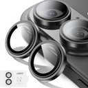 2 x for iPhone 17 Lens Protector[Shatterproof 9H Tempered Glass] [1:1 Invisible Ultra Clarity Cover,Black