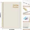 2 x 2026 Planner, Weekly and Monthly Calendar Planner, January 2026 - December 2026, Hardcover 2026 Calendar Book with Tabs For Women & Men, Inner Pocket, Spiral Bound, Perfect for Office Home School Supplies - A4 (8.5" x 11"), Gray