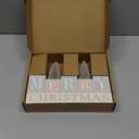 Christmas Decorations for Home Farmhouse Merry Christmas Tree Decor Wooden Winter Rustic Sign Vintage Holiday Tabletop Block for Kitchen Xmas Party Mantel Tiered Tray Gift