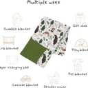 Forest Woods Animal Baby Blankets for Girls Boys 30" x 40", Green Soft Double Layer Minky Blanket with Dotted Fleece Back, Nursery Bed Receiving Quilt for Newborn Infant Toddler Shower Gift