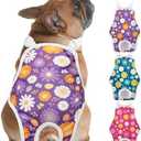 Jollywoods 3 Pack Washable Female Dog Diaper Onesie Sanitary Pantie with Adjustable Suspender, Reusable Fixed Doggie Diapers, Super Absorbent Leakproof for Small Medium Large Dog in Heat Cycle XS/S