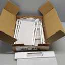 Furologee End Table with Charging Station, Nightstand with Fabric Drawers, Side Tables with USB Ports & Outlets, Night Stand with Storage Shelf & Hooks, for Living Room/Bedroom, White (1 pack)