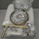 Gold Battery Operated Wall Sconces Set of 2, Rechargeable Wireless Wall Lights with Milky White Frosted Glass Shade, 12 RGB and 3CCT Dimmable, Wall Lamps with Remote for Bedroom Living Room Hallway