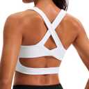 Sports Bras for Women Criss-Cross Back Padded Workout Tank Tops Medium Support Crop Tops for Women (White)