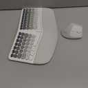 Ergonomic Wireless Keyboard and Mouse Set Creamy Wireless Keyboard Silent Mice Set with Wrist Rest for Computer, Laptop, PC, Mac, Windows (Gray White)