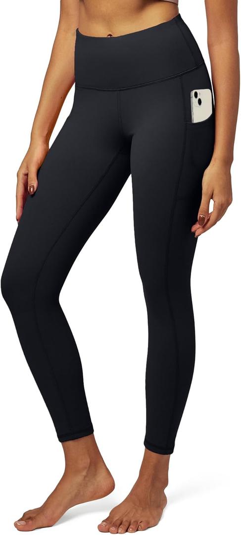IUGA High Waist Yoga Pants with Pockets, Leggings for Women Tummy Control, Workout Leggings for Women 4 Way Stretch (Medium, Black)