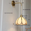 Home Decor LED Wall Light Fixture Hallway Staircase Cafe Pull Chain Handcraft Glass Tiffany Style Bedside Lamp Sconce Lampe