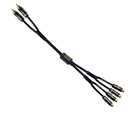 Arklove 2ft Shielded RCA Plug Splitter Stereo Audio Video Cable 2 Male to 4 Female Dual Speaker Y Adapter Connector Extension Cord 24k Gold Plated 1 Input 2 Output