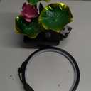 Abizarch Tabletop Fountain 3-Tiers Leaf,11" Small Waterfall Fountains Indoor Water Fountain with Rocks and Ring Lights,Desktop Fountains for Meditation Relaxation for Bedroom Living Room Office