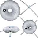 Blulu 2 Sets Feather Flag Base Foldable Flag Stand Base with Water Bag Cross Metal Pole Stand Fits with a 0.65'' Inner Diameter for Outdoor Business