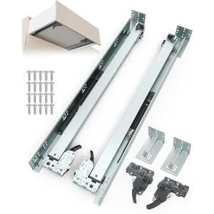 Chibery 6 Pair 21 Inch 5D Undermount Soft Close Drawer Slides, Full Extension, Locking Device, Rear Mount Brackets, Concealed Bottom Mount Rails Runners for face Frame Cabinet, 100 LB Load Capacity