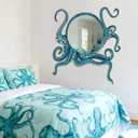 Novabright Octopus Wall Decals Kraken Tentacles Sticker Blue Ocean Decor 20 Inch Peel and Stick Decorative Wall Art Removable Waterproof Vinyl for Bathroom Living Room Bedroom Bathtub Home Decoration