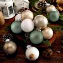Yunlly 12 Pcs Textured Christmas Ball Ornaments 2.36'' Neutral Christmas Tree Decor Modern Vintage Brown Hanging Decor Shatterproof Home Ornaments for Rustic Large Farmhouse (Sage Green)