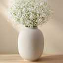 Ceramic Flower Vase Home Decor,9.8 Inch Rustic Farmhouse Vases for Flowers,Vintage Table Vase for Living Room Kitchen Bedroom Shelf Office Desk Coffee Dining Fireplace (9.8"-White)