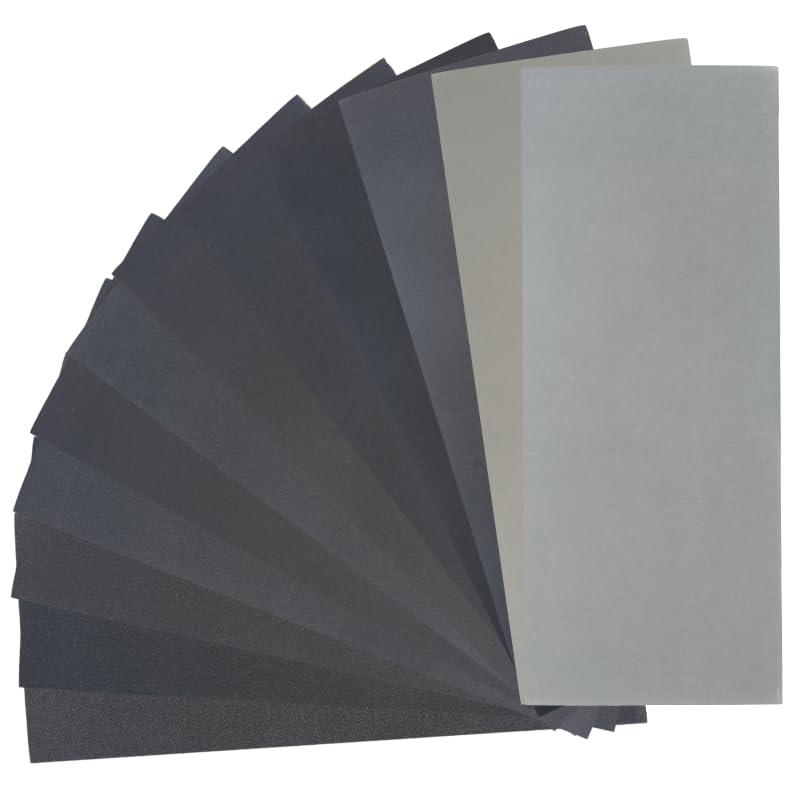 24 PCS Sand Paper, Wet Dry Sand Paper Variety Pack Sandpaper 12 Grits Assorted for Wood Metal Sanding, 120/150/180/240/320/400/600/800/1000/1500/2500/3000 Grit