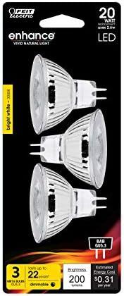 Feit Electric 20W Mr16 Gu5.3 3000K Reflector Led Bulb 3Pk