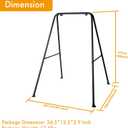 Hi-Na 440 lbs Hammock Chair Stand, Heavy Duty Foldable Swing Stand Frame, Steel Hammock Stand for Outdoor/Indoor, Patio Backyard Porch (Swing Chair Not Included)