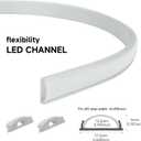 10-Pack Bendable LED Channel, 3.3ft/1M Flexible Aluminum LED Strip Channel with Frosted White Diffuser Cover, Recessed Mount LED Light Track for 12.5mm Wide Tape Light, Curved Wall, Ceiling, Cabinet