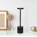 Simple Designs LD1083-BLK 12.75" Mushroom Magic Disc Dimming & Rechargeable Cordless 4-Way Touch Sensor Stick Desk Lamp, Black