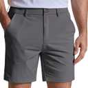 COOFANDY Men's Casual Shorts 7" Stretch Golf Shorts with 4 Pockets Quick Dry Lightweight Shorts Dress for Hiking Work (Large, Dark Grey)