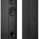 Elimavi Passive Floorstanding Stereo Speakers, Tower Design with 1" Tweeter and 6.5" Woofer, Two-Way System, 4-Ohm Impedance, 120W RMS, Sturdy MDF Cabinet, Ideal for Home Theater Systems, Black