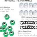 IMPORX 8 Pieces Skateboard Truck Color Nuts and 16 Pieces Skateboard Truck Axle Washers and 8pcs Precision Spacers for Longboards and Skateboard Hardware Kit