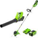 Greenworks 40V Cordless Yard Tool Combo Kit with 2.0Ah Battery & Charger  12" Auto Feed String Trimmer and 390 CFM Leaf Blower, Lightweight Design