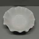 Small White Lotus Ceramic Decorative Bowl,Ruffle Lotus Leaf Decor Bowl with Gold Trim for Coffee Table Counter,Beautifully Catch All Bowl for Keys Coins near Entryways,Capacity about 2 Cups