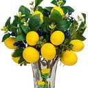 WangLaap 12" Artificial Lemon Blueberry Branches, Lemon Blueberry Stems for DIY Holiday Decorations and Wedding Flower Arrangements (Pack of 6)