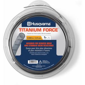 Husqvarna Titanium Force 0.095-Inch, 280-Foot Spooled String Trimmer Line, Professional Grade Copolymer Weed Eater Line with Cutter