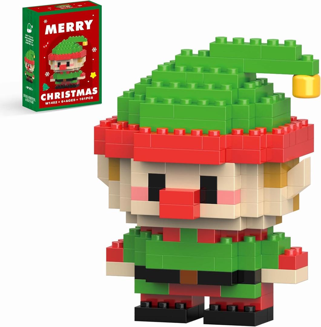 Christmas Elf Building Blocks Set Compatible with Lego Advent Calendar 2025 Stacking New Toys Holiday Present Box New Year Xmas Gifts for Kids for Boys & Girls and Adults