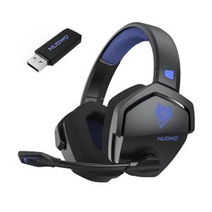 NUBWO Wireless Gaming Headset with Mic for Ps5 Ps4 PC, Zero Interference, 100-Hour Battery All-Day Play, 23ms Sync for Fortnite & Call of Duty/FPS Gamers, Triple Mode All Devices Compatible - Blue