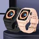 CRIS-BAND Bumper Bands Compatible with Apple Watch Band 45mm 44mm 42mm 41mm 40mm 38mm for Women Men, Water Shock-Proof Strap for iWatch Apple Watch Band with Case for Series 9 8 7 6 SE 5 4 3 2 1 (Pink)