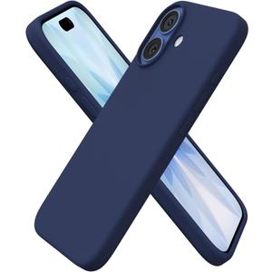 ORNARTO Compatible with iPhone 17 Case 6.3, Slim Liquid Silicone 3 Layers Full Covered Soft Gel Rubber Phone Case Protective Cover 6.3 Inch, Navy Blue